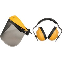 Helma s odnímatelným štítem + chrániče sluchu